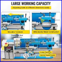 VEVOR Mini Metal Lathe 7x14 Metalworking Machine 2500 RPM 550W