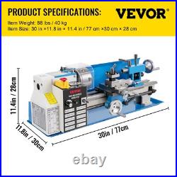 VEVOR Mini Metal Lathe 7x14 Metalworking Machine 2500 RPM 550W