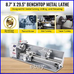 VEVOR Mini Metal Lathe 8.7 × 29.5 Metalworking Machine Metal Gears 1100W