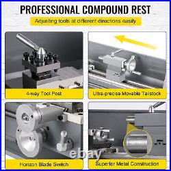 VEVOR Mini Metal Lathe 8.7 × 29.5 Metalworking Machine Metal Gears 1100W