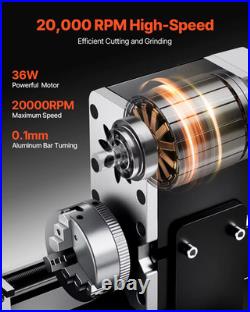 VEVOR Mini Metal Lathe Machine 2.76X5.12 in 36W 20,000 RPM Speed with 3-Jaw Chuc