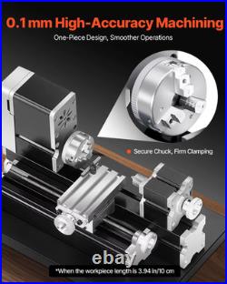 VEVOR Mini Metal Lathe Machine 2.76X5.12 in 36W 20,000 RPM Speed with 3-Jaw Chuc