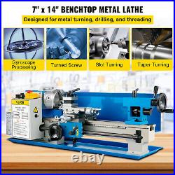 VEVOR Mini Metal Lathe Machine 7x14 550W Variable Speed 2250 RPM Tools