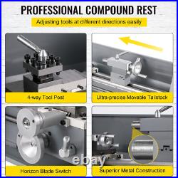 VEVOR Mini Metal Lathe Metalworking Machine Metal Gears 110V 1100W 8.7 × 29.5