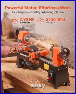 VEVOR Wood Lathe 1/3 HP 8 x 13 Mini Benchtop Woodworking Lathe Variable Speed