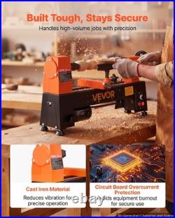 VEVOR Wood Lathe 1/3 HP 8 x 13 Mini Benchtop Woodworking Lathe Variable Speed VEVOR Wood Lathe 1/3 HP 8 x 13 Mini Benchtop Woodworking Lathe Variable Speed