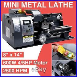 Variable-Speed Mini Metal Lathe Woodworking Tools With5 Turning Tools 8x14 600W