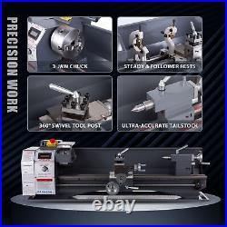 Versatile 8.7x29.5 Mini Metal Lathe Digital Display 3 Jaw Chuck 2500 rpm