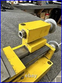 Vintage 1996 Mini Desktop Lathe Yellow 110V (see video)