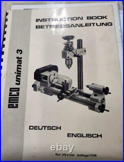 Vintage EMCO Unimat 3 Mini Metal Machinist Lathe WithEXTRAS PICKUP ONLY ILLINOIS