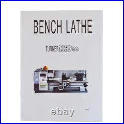 WM180V Metalworking Lathe Teaching Lathe 110V 600W Precision Mini Metal Lathe