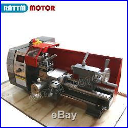 WM180V Mini Lathe Machine Wood Metal Lathe Turning Thread with 600W Spindle Hole