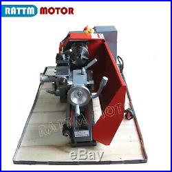 WM180V Mini Lathe Machine Wood Metal Lathe Turning Thread with 600W Spindle Hole