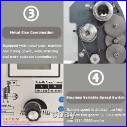 WM180V Mini Metal Bench Lathe Metric/Inch Thread Metalworking Lathe 712