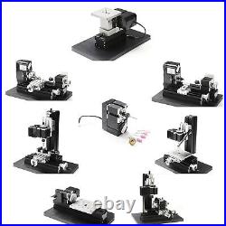 Z8000M 24W 20000rpm 8 In 1 Mini Metal Lathe Machine DIY Lathe Kit US Power Cord