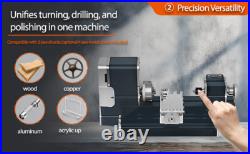 ZHRUI All-metal 36W Miniature Didactical Metal Lathe Machine for Woodworking