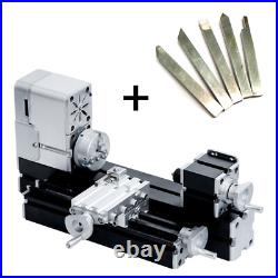 ZHRUI Miniature 36W Mini All-metal Lathe for Woodworking with 5PCS Turning Tool